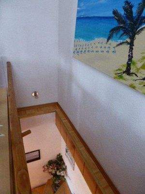 Treppenansicht vom oberen Geschoss ins EG