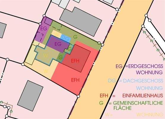 Flurkarte EFH rot markiert