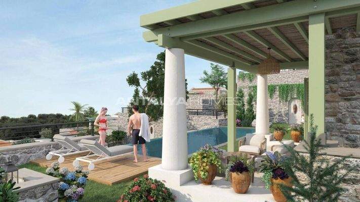 Houses with Private Pools and Sea Views in Bodrum Gumusluk