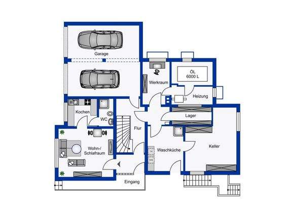 Einliegerwohnung, Garage, Keller 