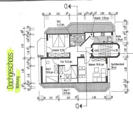 Grundriss mit Maßen