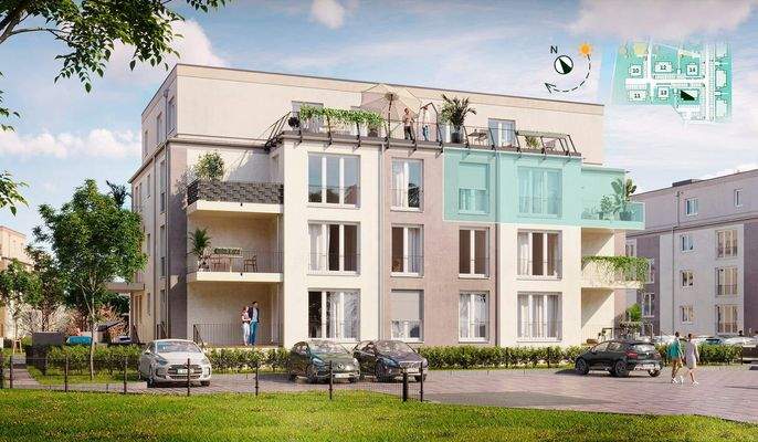 Ihre Wohnung markiert in der Außenansicht