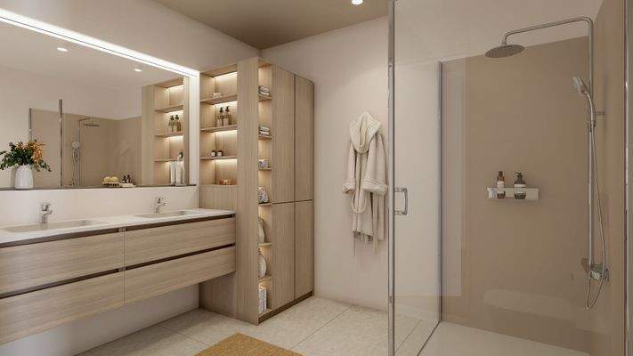 mit Badezimmer
