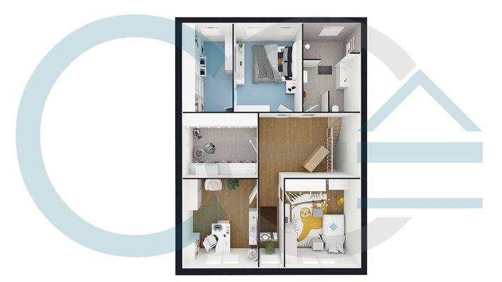 3D Grundriss Obergeschoss