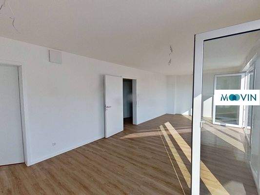 Ansicht IV: Wohn- und Esszimmer mit offenem Küchenbereich