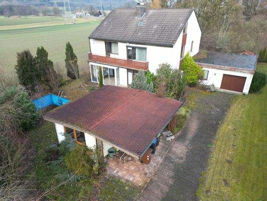 Luftaufnahme mit Abrissobjekt