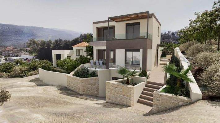 Kreta, Drakona: Neubau-Projekt! Einfamilienhaus mit Pool zu verkaufen