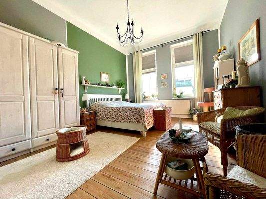 Blick ins Schlafzimmer