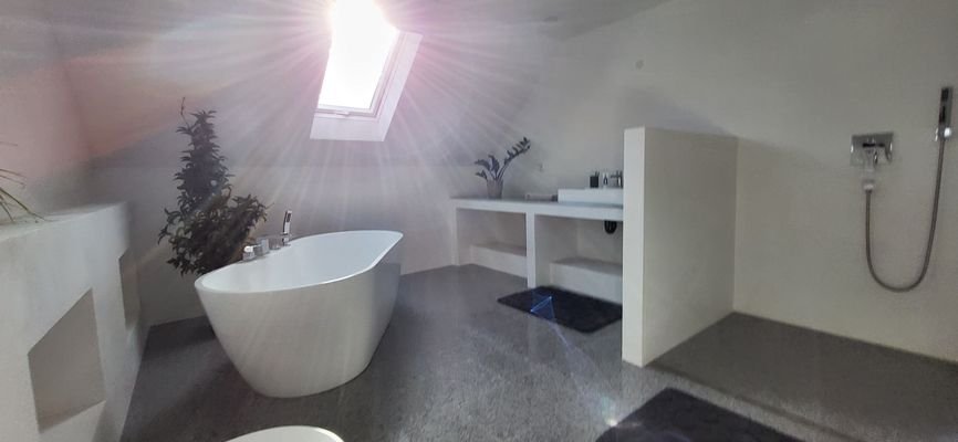 geräumiges zeitloses Badezimmer