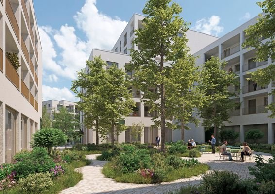 Grünanlage neben Haus P