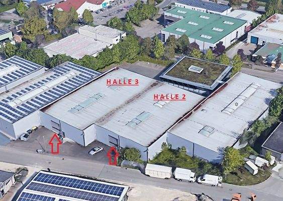 HALLE 3 + 2 mit 1.550 m² SÜD Zufahrt