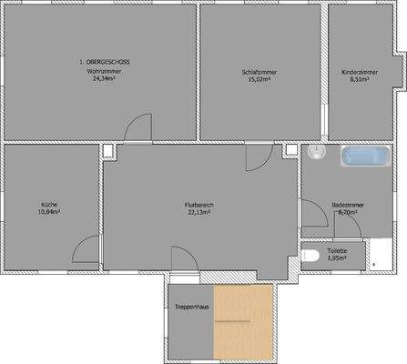 Grundriss Obergeschoss Hauptgebäude