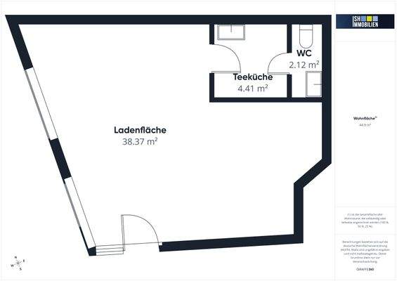 Grundriss Ladenlokal im EG