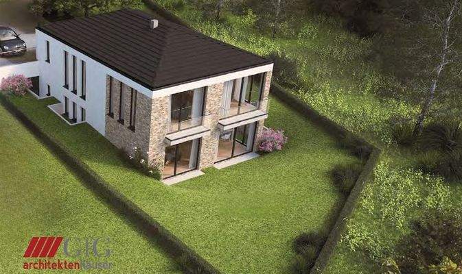 Toskana Haus Doppelhaushälfte Visualisierungsbeisp