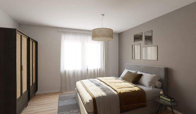 Helles und komfortables Schlafzimmer