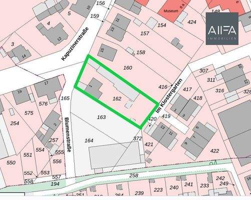 Lageplanausschnitt markiert