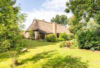 Blick vom Garten zum Haus