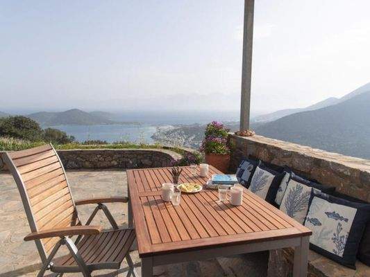 Kreta - Pano Elounda - luxuriöse Villa mit Pool und Panorama Meerblick auf die Mirabello Bucht