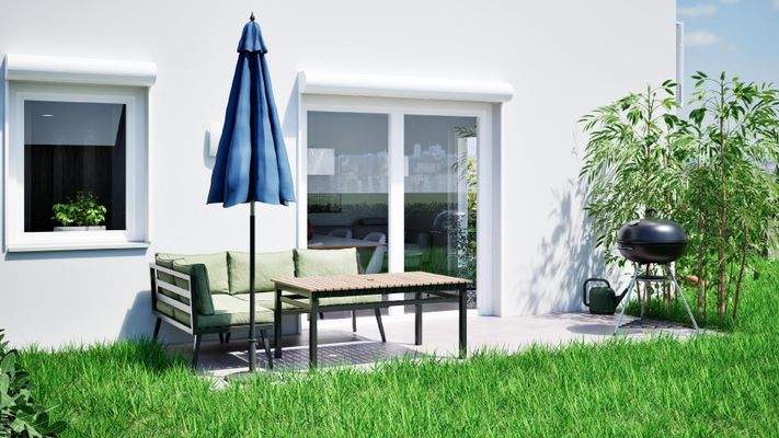 Terrasse Süd (Wohnbeispiel, Visualisierung)