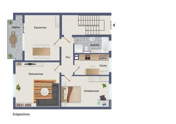 Grundriss EG visualisiert