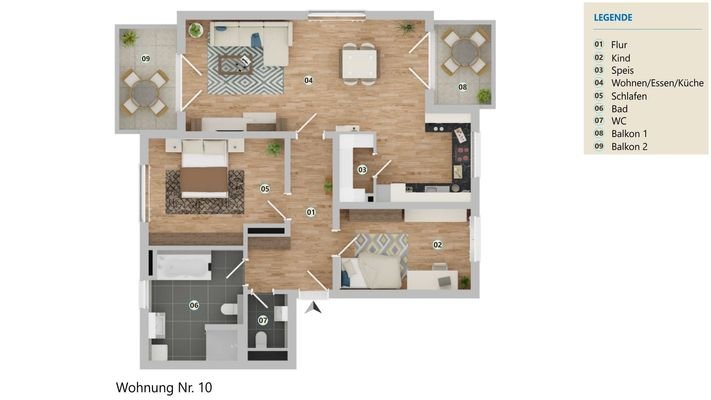 Grundriss Wohnung Nr. 10