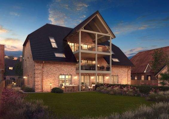 Garten in Abenddämmerung