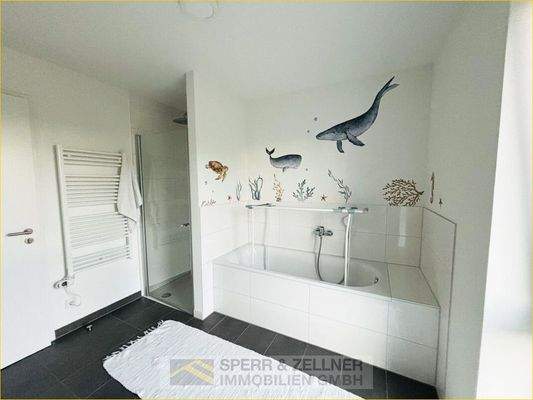 Bad mit Wanne - Dusche - Fenster