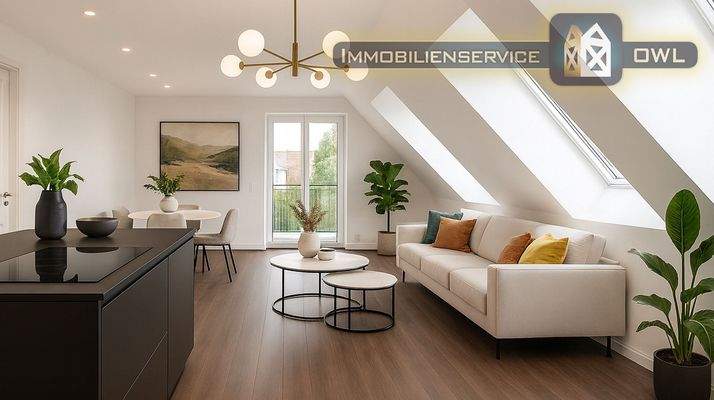 Atelierwohnung Wohnen mit Tür zur Loggia