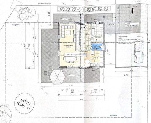 Plan EG Grundstück und Garage