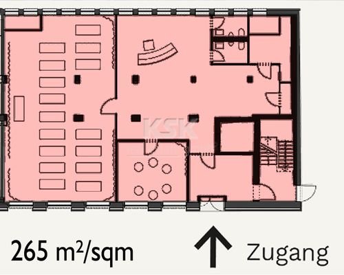 Grundriss Fitness EG / Floor plan 265 m²/sqm 