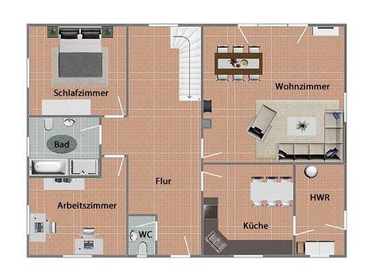 Grundriss Erdgeschoss (nicht maßstabsgetreu)