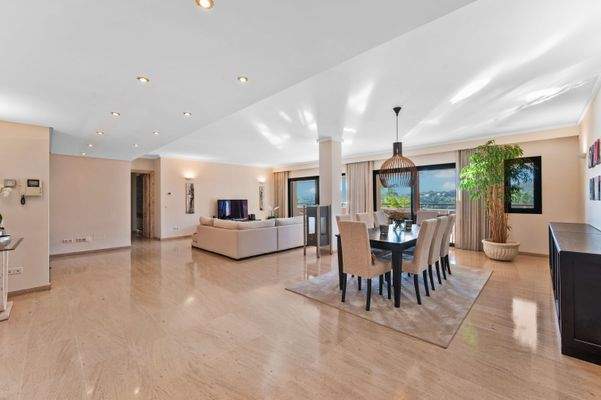 Dining and living area in apartment in Bendinat