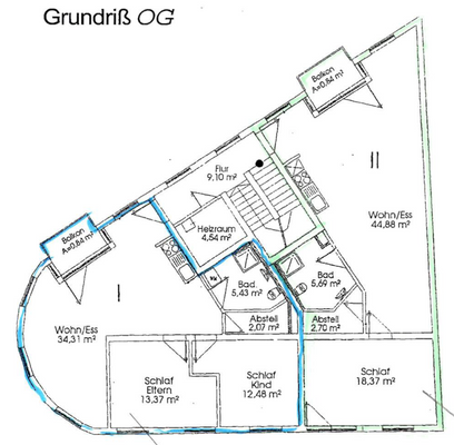 Grundriss Wohnung 2