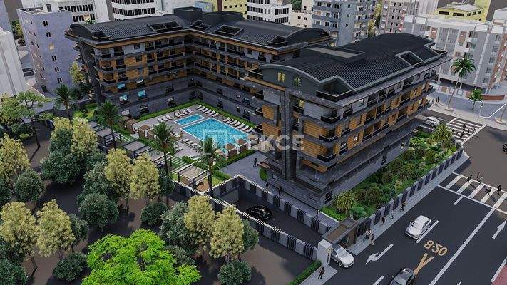 Apartments for Sale with Pool and Security in Antalya Konyaaltı