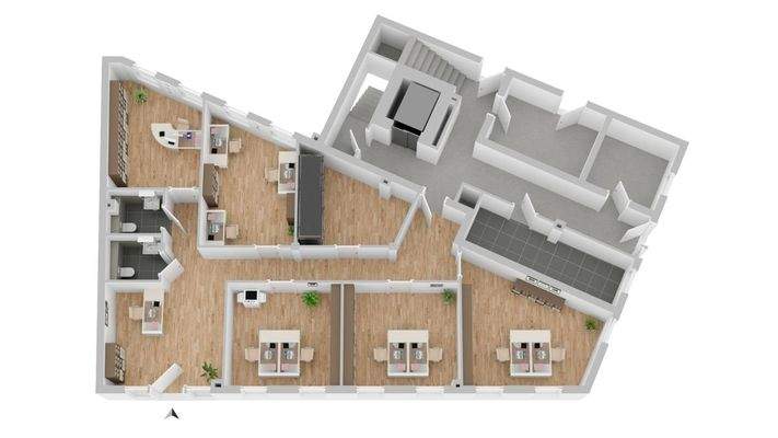 3D Grundriss Lambertus-Kirchplatz Erdgeschoss