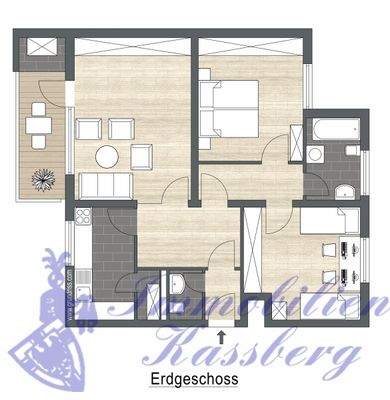 Grundriss - 3 Zimmer mit Balkon