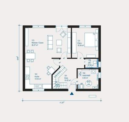 Moderne Grundrissgestaltung