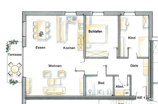 Grundriss WE 1