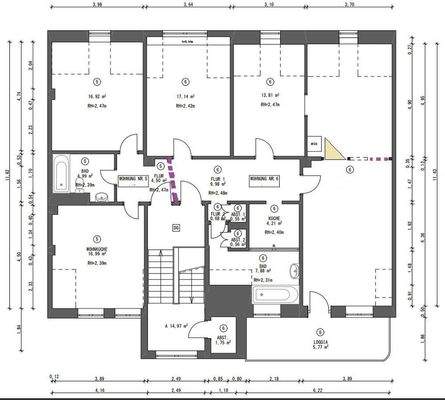 Grundriss bei Zusammenlegung