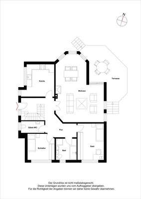 Erdgeschoss mit Beispielmöblierung
