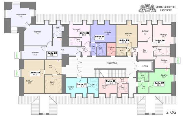 Schloss Erwitte Grundriss - 2.OG