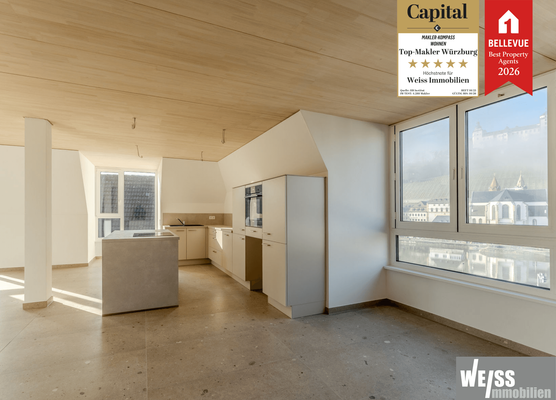 Küche mit Ausblick auf Festung Marienberg