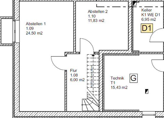 Grundriss WE 168, D1