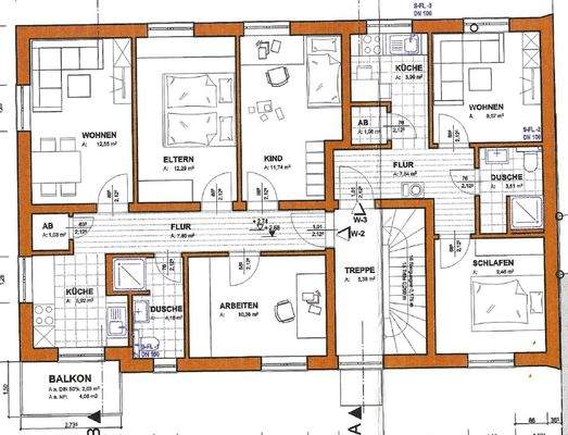 Grundriss Neubau 1.OG