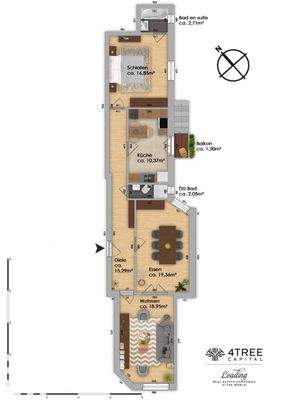 Grundriss der Altbauwohnung