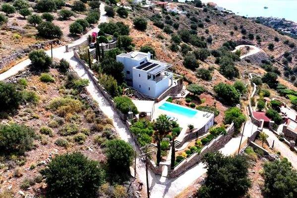 Kreta - Pano Elounda - luxuriöse Villa mit Pool und Panorama Meerblick auf die Mirabello Bucht