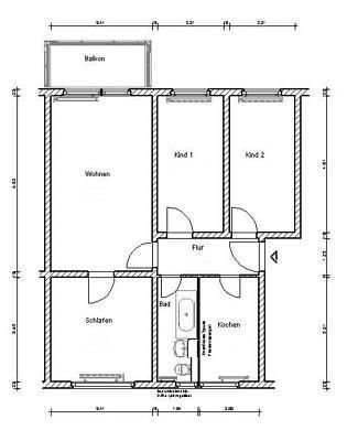 4-Raumwohnung mit Balkon