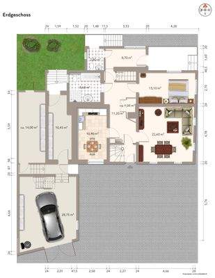 Grundriss EG möbliert