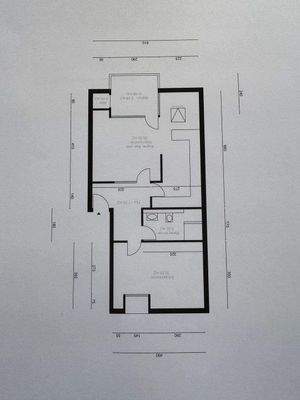 Grundriss der 2 Zimmer-Wohnung mit Balkon im 2. OG