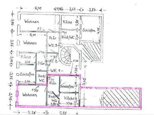 Grundriss der Einheit (siehe Markierung)
